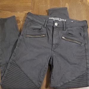 EUC AE hi rise moto jeggings